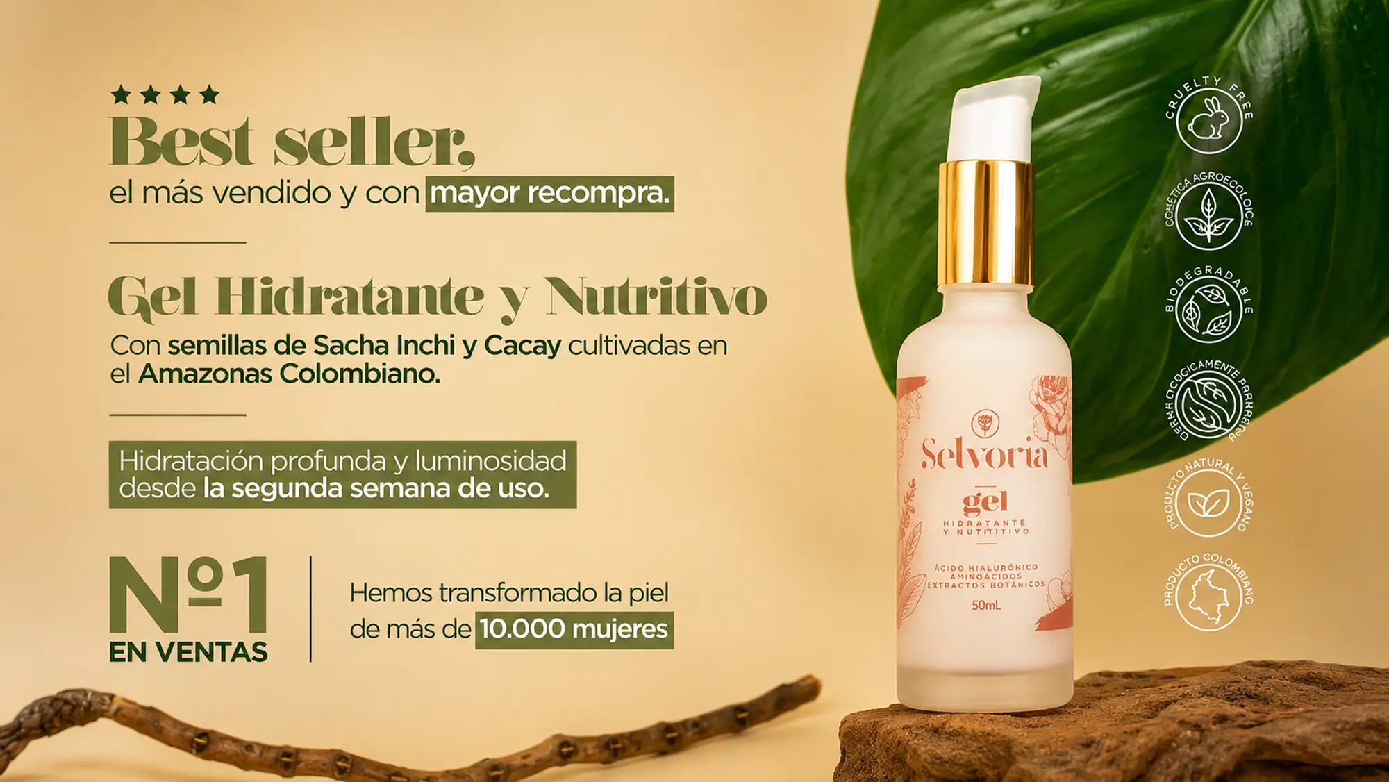 Gel hidratante y nutritivo