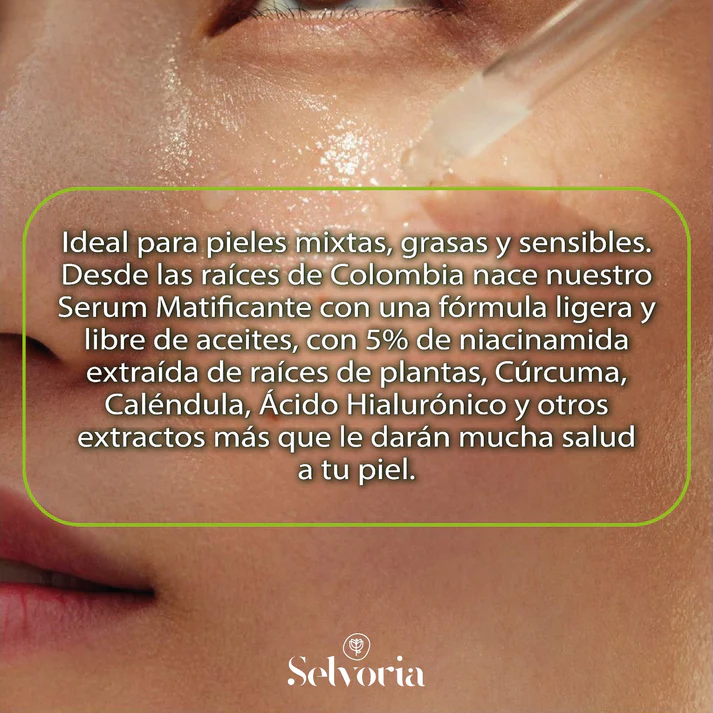 Serum Facial Matificante Niacinamida 5% + Cúrcuma